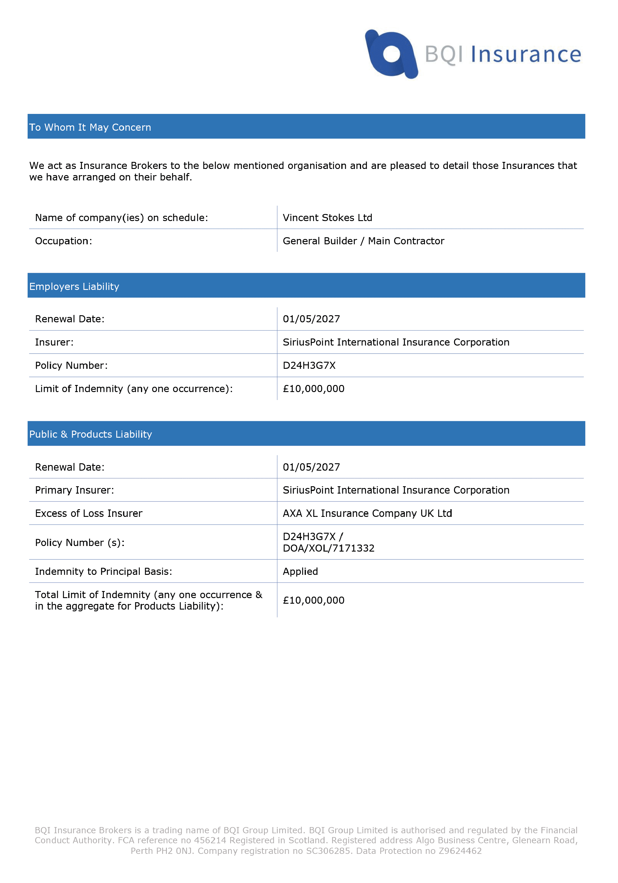 insurance document